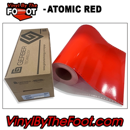 15" 3M/Gerber 220 Series Vinyl - Atomic Red gerber, 3m, scotchcal, 220 series, punched, vinyl by the foot, yard, roll, quality, envision, tomato red